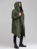 Men's Street Ultra Light Hooded Long Cardigan Cloak with Pockets