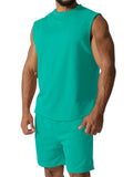 Men's Summer Breathable Sleeveless Round Neck Sports Sets