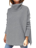 Stylish Turtle Neck Bat Wing Sleeve Sweaters