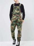 Male Outdoor Straight Leg Multi-pocket Camouflage Suspenders