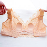 Cameo--Plus Size Lace Breathable Lightly Lined Push Up Wide Shoulder Bras