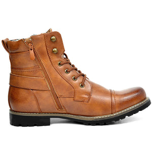 Knight's Style PU Leather Mental Zipper Motorcycle Men Boots