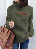 Fall Winter Fashion Turtleneck Fleece Sweatshirts For Women
