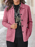 Comfortable Long Sleeve Lapel Button-down Coats for Women