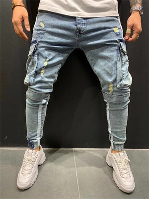 Fashion Comfy Hip Hop Holes Ripped Jeans for Men