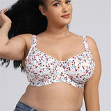 Plus Size Full Coverage Push Up Minimizer Cotton Bra - White