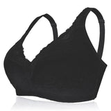 Women Plus Size Deep Plunge Comfy Cotton Bras - Gray