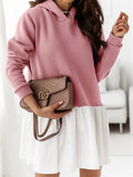 Women's Sweet Leisure Solid Long Sleeve Hooded Dresses