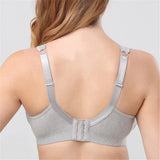 Women Plus Size Deep Plunge Comfy Cotton Bras - Gray