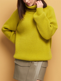 Winter High Collar Candy Color Knitted Sweaters for Sweet Lady