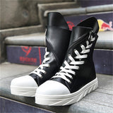 Street Style Thick Sole High Top Zipper Boots for Male Rapper