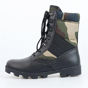 Outdoor Contrast Color Lace-Up Jungle Boots