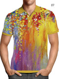 Male Multicolor Printed Fresh Casual Summer Polo Shirts