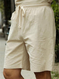 Men's Summer Wide Leg Solid Color Loose Drawstring Shorts