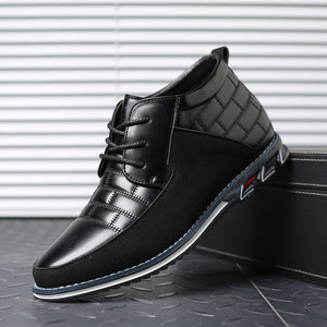 Casual Round-Toe Lace-Up Breathable PU Leather Loafers For Men