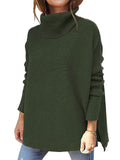 Stylish Turtle Neck Bat Wing Sleeve Sweaters