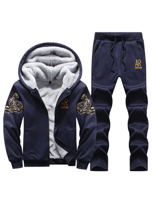 Velvet Casual Large Size Sports Suit for Men