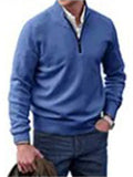 Men's Fashion Stand Collar Quarter Zip Sweaters