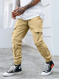 Male Casual Loose Fit Straight Leg Cargo Trousers