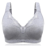 Women Plus Size Deep Plunge Comfy Cotton Bras - Apricot