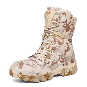 New Men's Army Color Outdoor Lace-Up Slip Resistant Boots