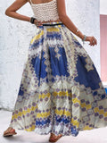 High Waist Printed Swing Long Skirts