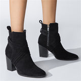 Fashion Pointed Toe High Heels Women Grace Suede Ankle Boots