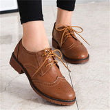 New Soft Leather Cozy Flat Lace Up Round Toe Shoes