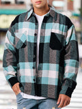 Men's Popular Plaid Contrast Color Button Down Autumn Coats