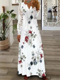 Female Classy Button Up Deep V-neck Lace Sleeve Maxi Dress