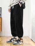 Winter Casual Extra Loose Wide Leg Thicken Men Sport Long Pants