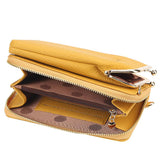 Casual Style Multiple Compartment Grain Textured Detachable Shoulder Strap Wallet Phone Holder