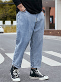 Men's Fashion Loose Straight-Leg Casual Harem Pants Denim Jeans