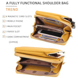 Casual Style Multiple Compartment Grain Textured Detachable Shoulder Strap Wallet Phone Holder