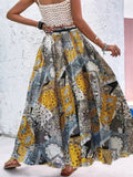 High Waist Printed Swing Long Skirts