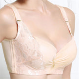 Women's Underwire Adjusted Straps Cotton Lining Comfy Bras - Pink