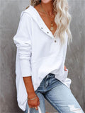 Women's V-Neck Long Sleeve Plus Size Loose Hoodies