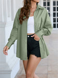 Women's Fashion Lapel Single Breasted Oversized  Blouses