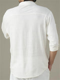 Loose Casual Comfy Full Buttons Long Sleeve Shhirts With Pocket For Men