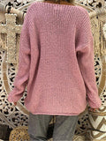 V Neck Asymmetric Long Sleeve Sweaters