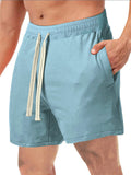 Men's Summer Sandy Beach Drawstring Sports Shorts with Pocket