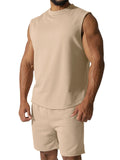 Men's Summer Breathable Sleeveless Round Neck Sports Sets