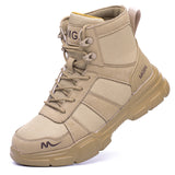 Men's High Top Lace Up Round Toe Anti-Smash Safety Work Boots