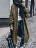 Extra Comfortable Open Front Woolen Long Knit Sweater Coat