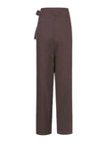 Minimalist Style High-Rise Side Tie Up Pocket Cotton Linen Pants