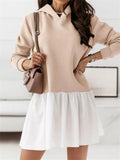 Women's Sweet Leisure Solid Long Sleeve Hooded Dresses