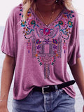 V Neck Boho Shirts Blouses