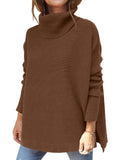 Stylish Turtle Neck Bat Wing Sleeve Sweaters