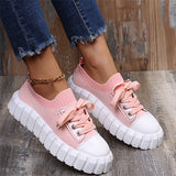 Fashion Thick Sole Round Toe Lace-Up Leisure Shoes