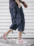 Men’s Relaxed Fit Below Knee 3/4 Length Cargo Shorts